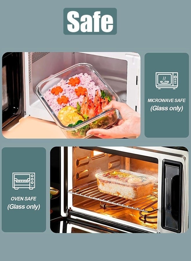 Happy Home Rectangular Glass Food Container 2000ml  with 4-Lock Lid and Silicone Seals, Rectangular Steam Vent, Leak-Proof, Microwave, Oven, Freezer & Dishwasher Safe, Stackable, Perfect for Meal Prep and Food Storage - Image 3